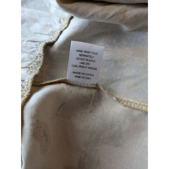 Current Air Floral Patchwork Linen Maxi Dress Medium Prairie Peasant Cottagecore - Picture 8 of 9